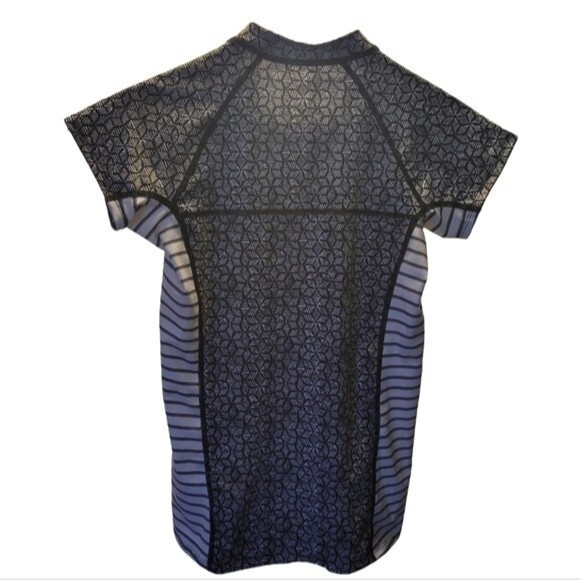 Patagonia Coastal Parisian Preppy Black White Stripe Surf Shirt Rash Guard S - Picture 2 of 2